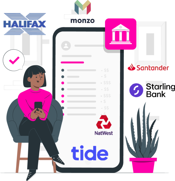 Nomi Integrates with Halifax, Monzo, Tide, Natwest, Santander, Starling and many more bank accounts