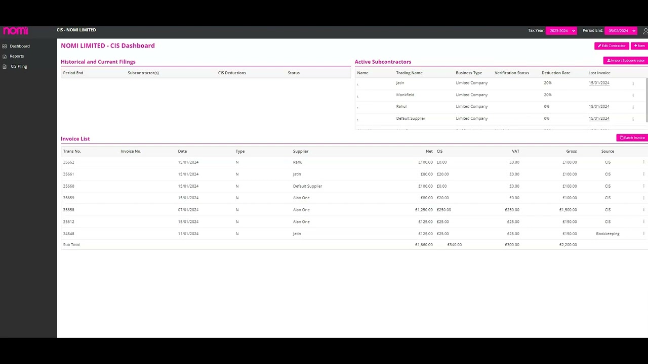 Nomi dashboard preview