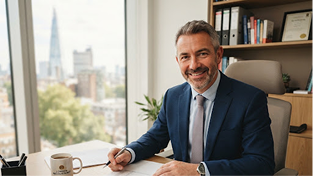 Businessman working in modern office